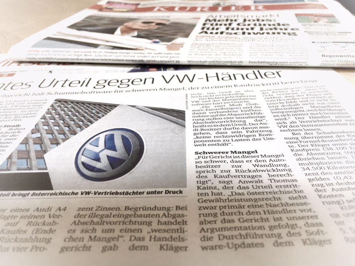 HG Wien verurteilt VW-Händler